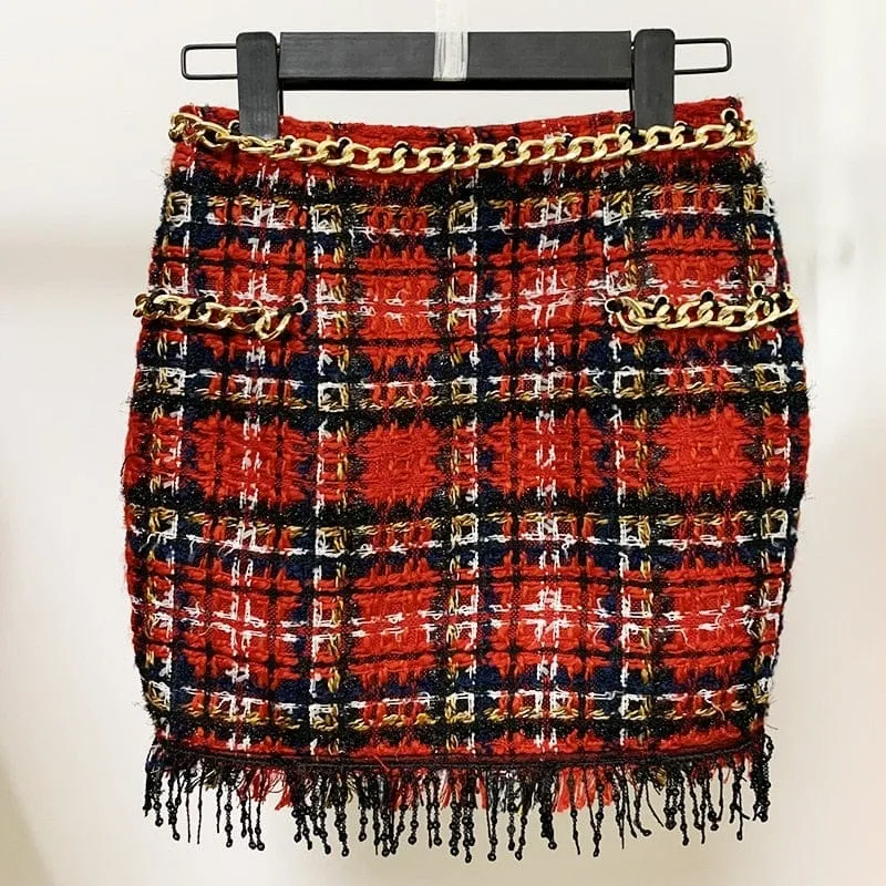 Designer Plaid Tweed Set