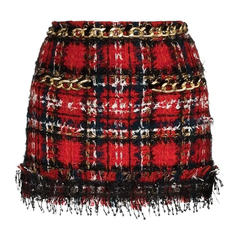 Designer Plaid Tweed Set