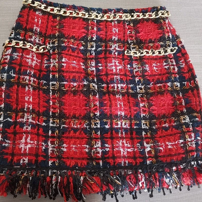 Designer Plaid Tweed Set