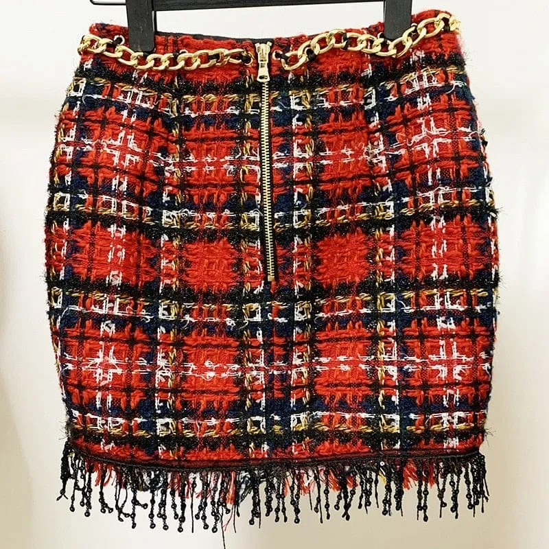 Designer Plaid Tweed Set