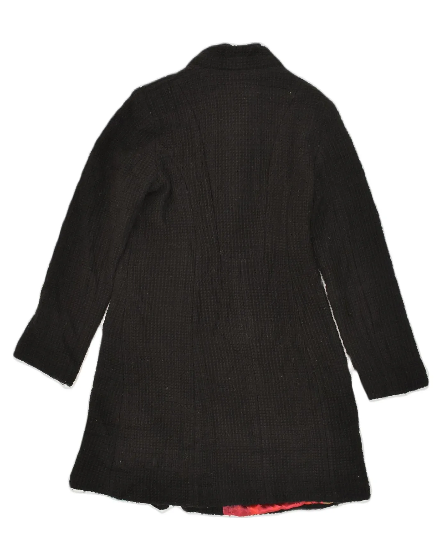 DESIGUAL Womens Overcoat EU 40 Medium Black Acrylic