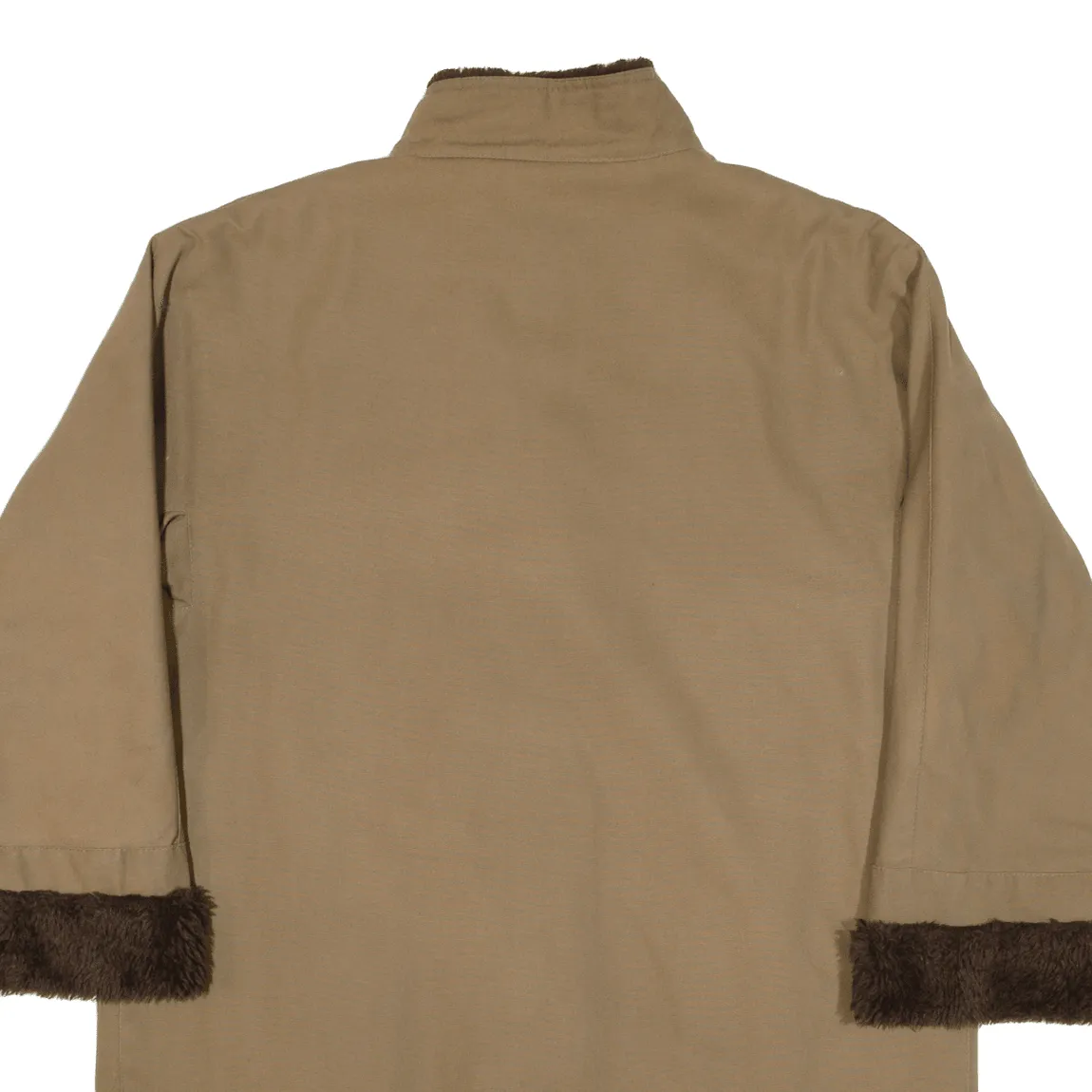 DIOLEN Faux Fur Lined Womens Overcoat Coat Brown M