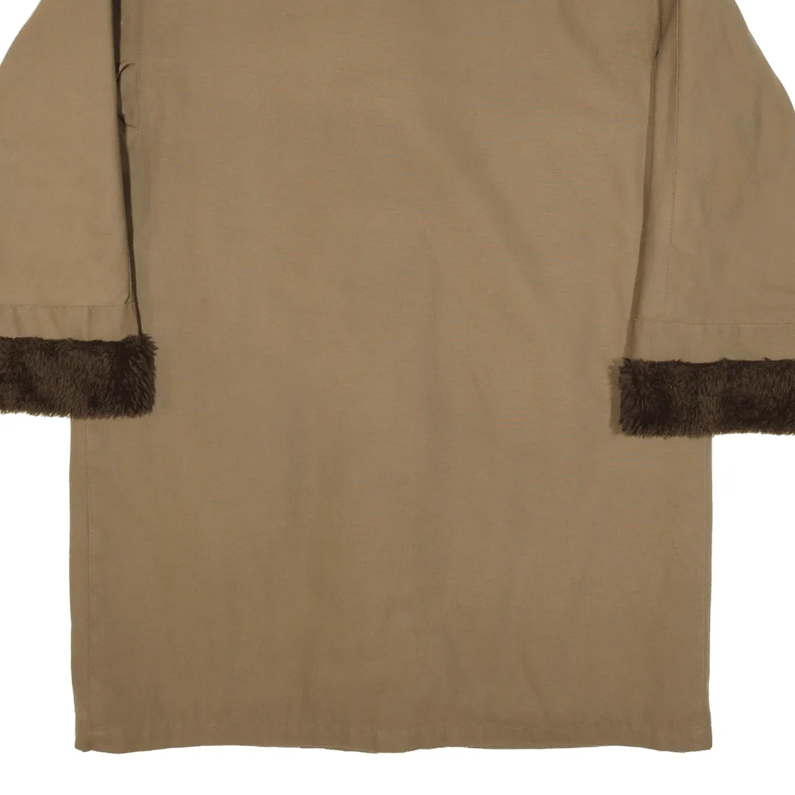 DIOLEN Faux Fur Lined Womens Overcoat Coat Brown M