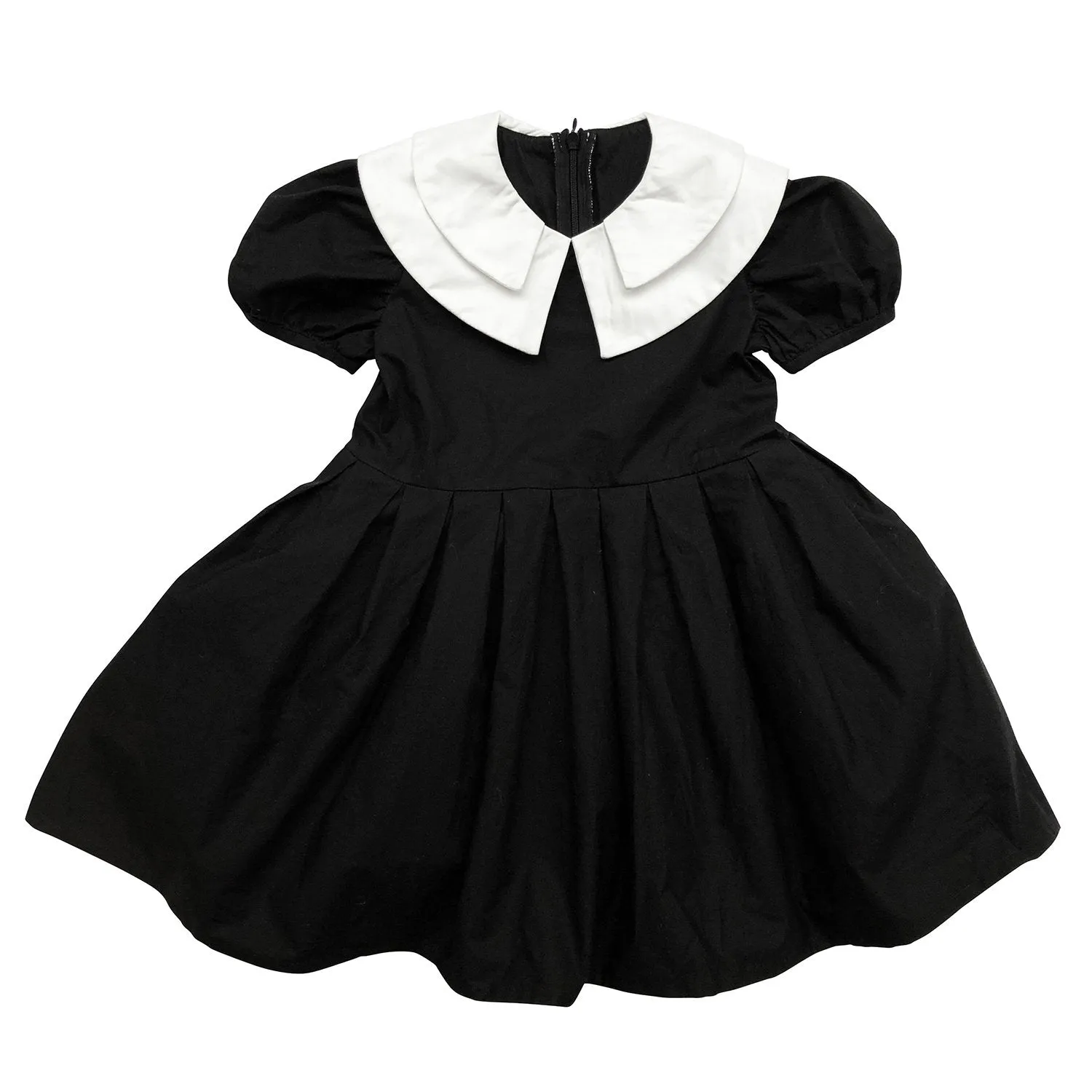 DOUBLE COLLAR DRESS - ALL BLACK