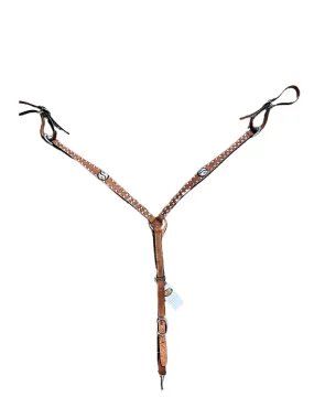 Double J Breast Collar With Gold Buck Stitch
