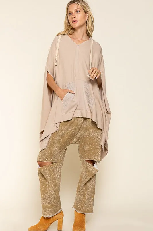 Double Latte Oversized Poncho Hoody