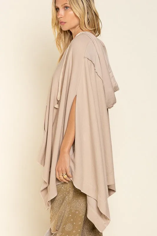 Double Latte Oversized Poncho Hoody