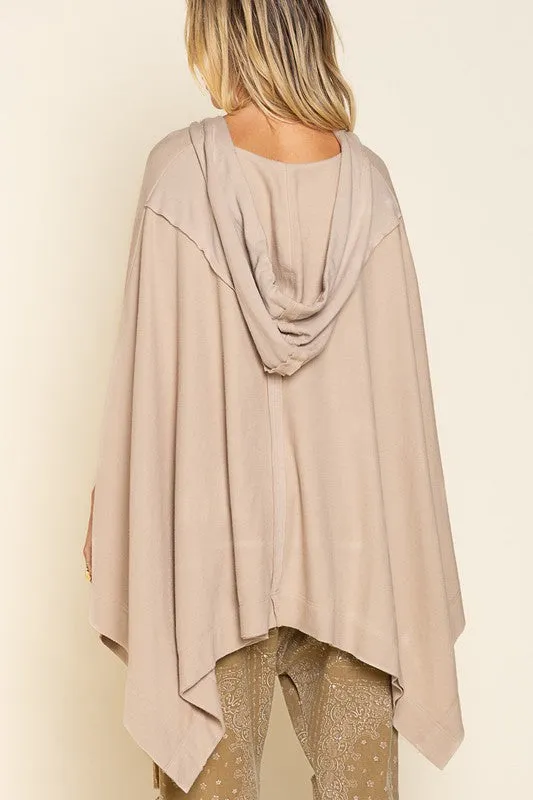 Double Latte Oversized Poncho Hoody