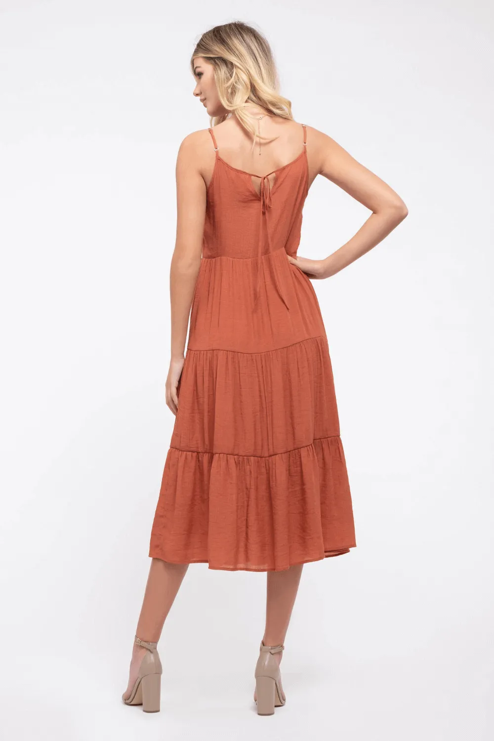 Dusty Orange Midi Dress