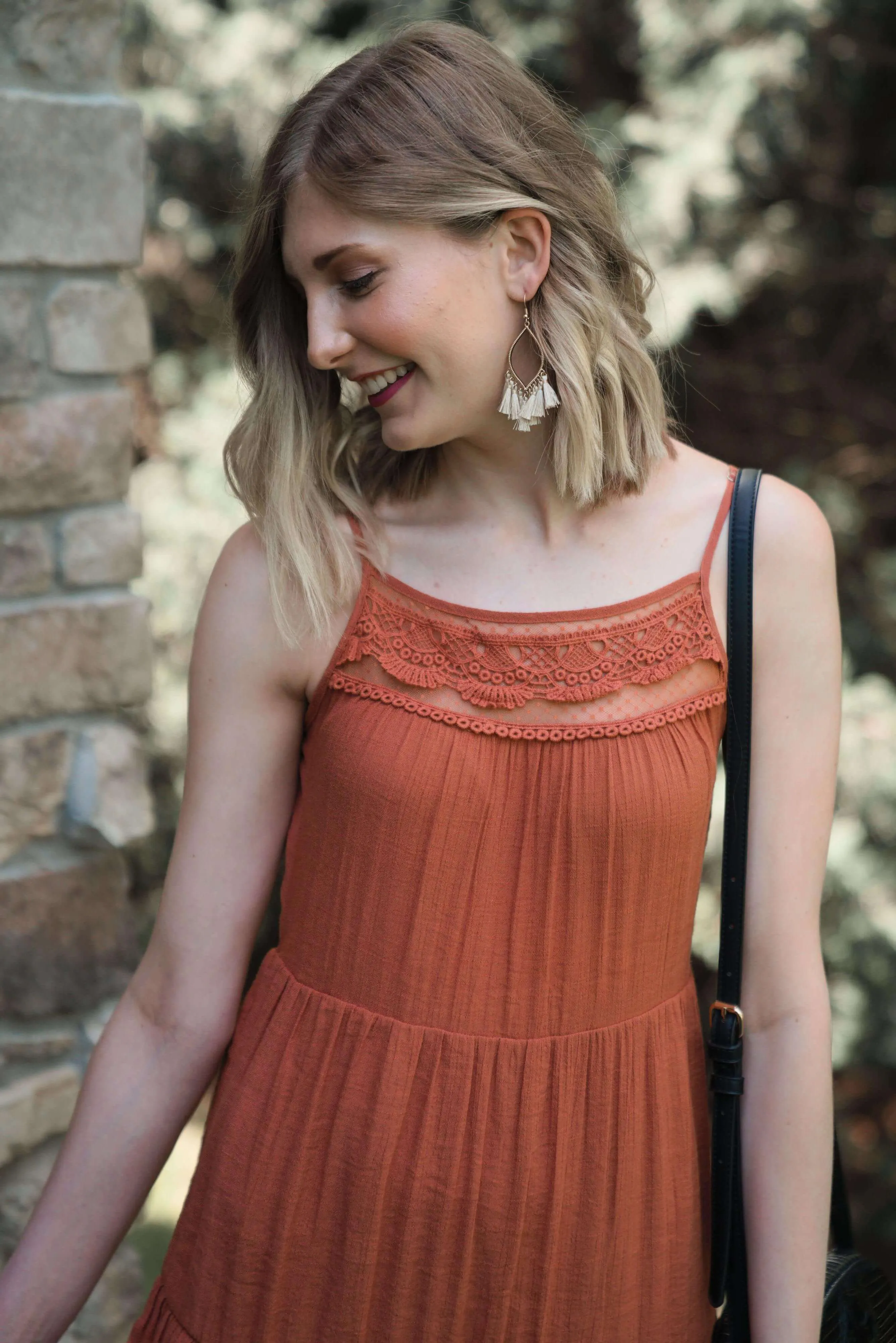 Dusty Orange Midi Dress