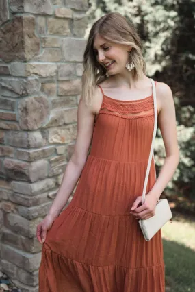 Dusty Orange Midi Dress