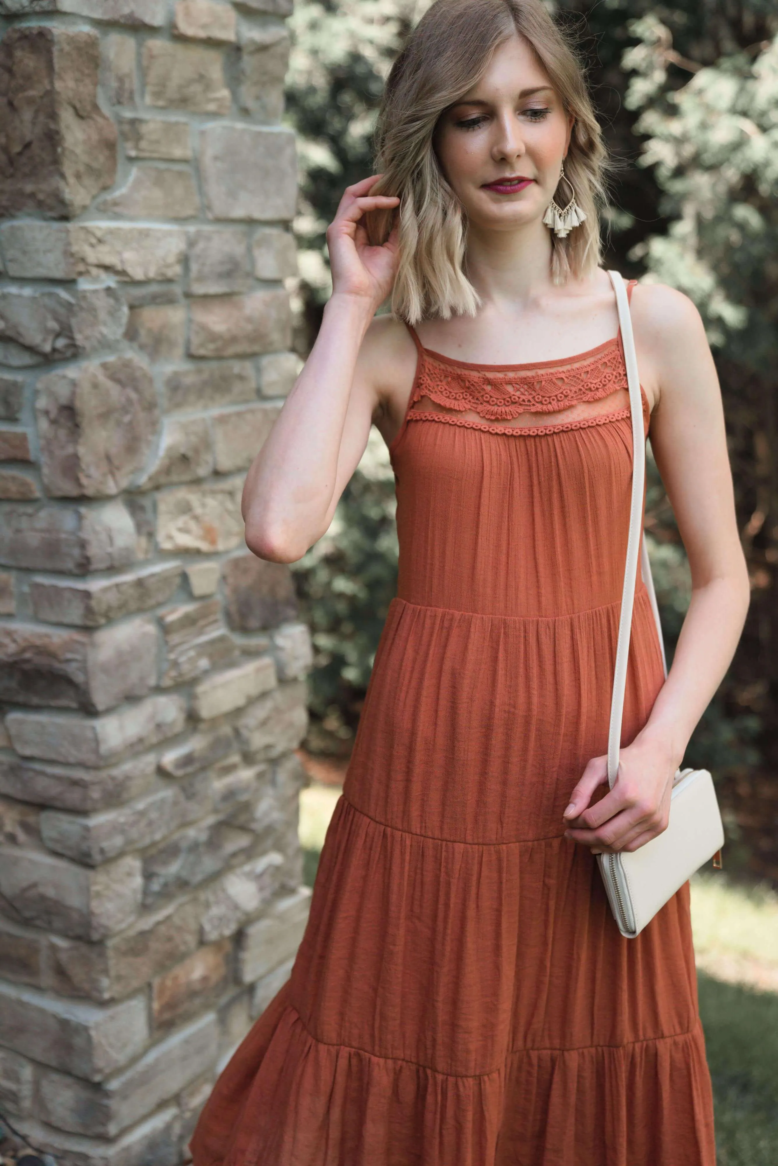 Dusty Orange Midi Dress