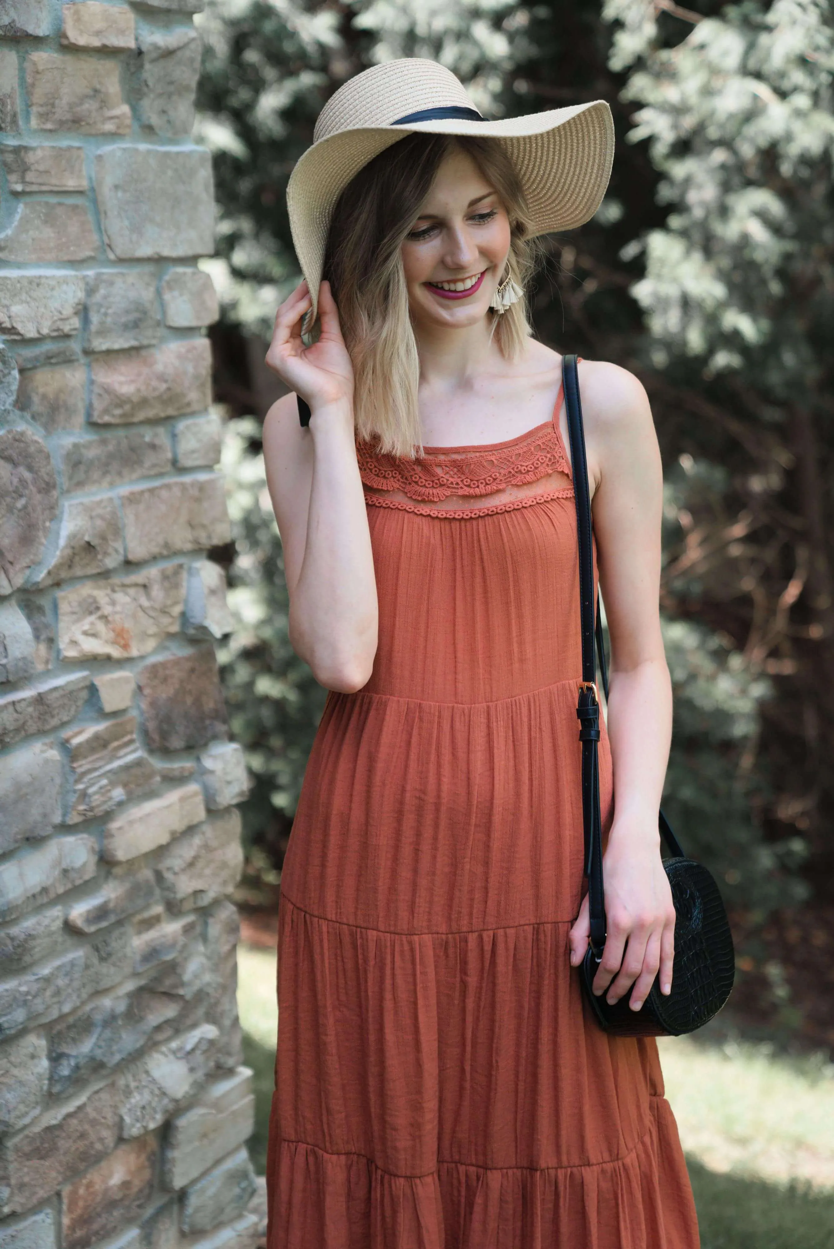 Dusty Orange Midi Dress