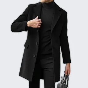 Elegant Vintage Men's Overcoat - Stylish Lapel Collar Design