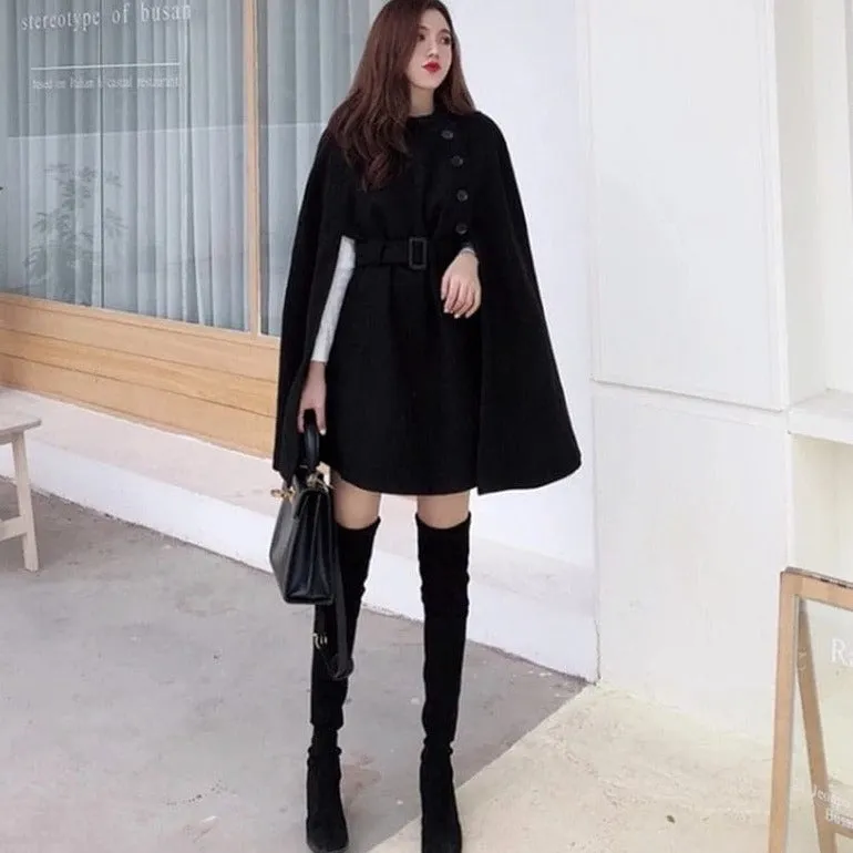 Elegant Woolen Cloak Coat
