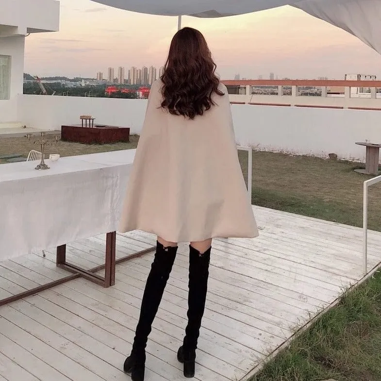 Elegant Woolen Cloak Coat