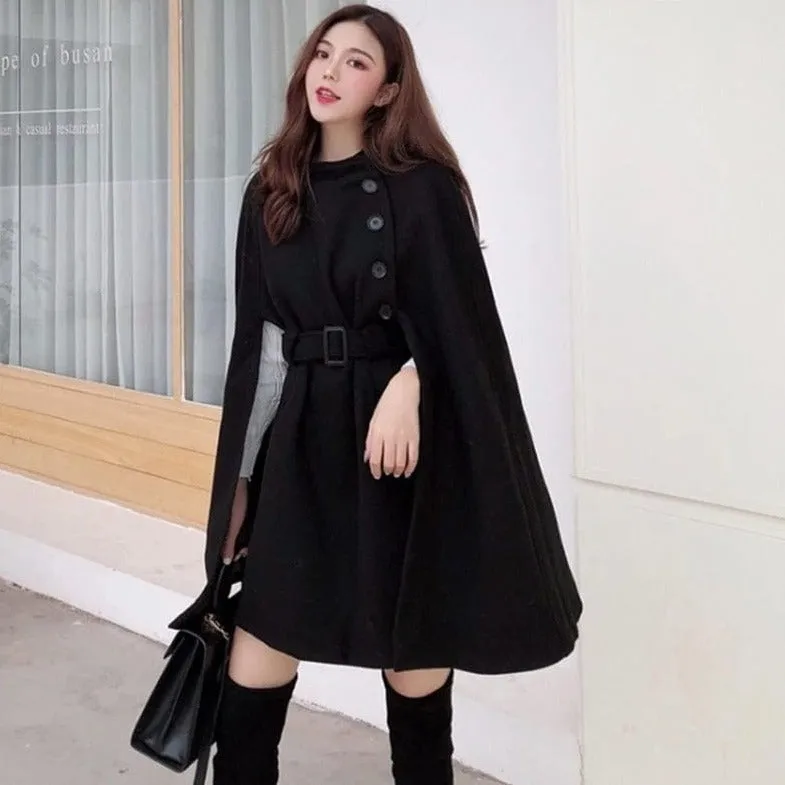 Elegant Woolen Cloak Coat