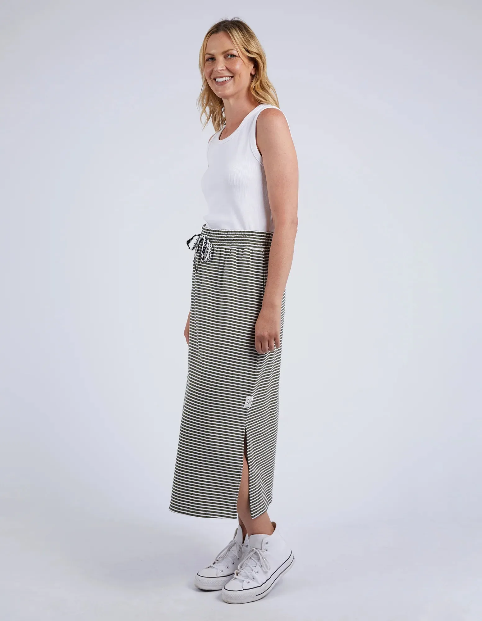 Elm 'Travel Stripe Skirt' - Khaki
