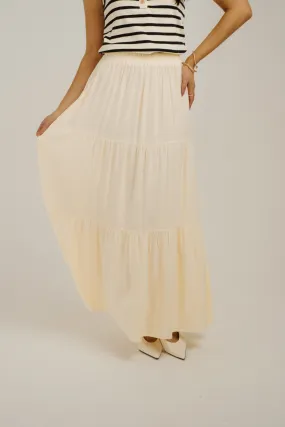 Erica Tiered Maxi Skirt In Lemon