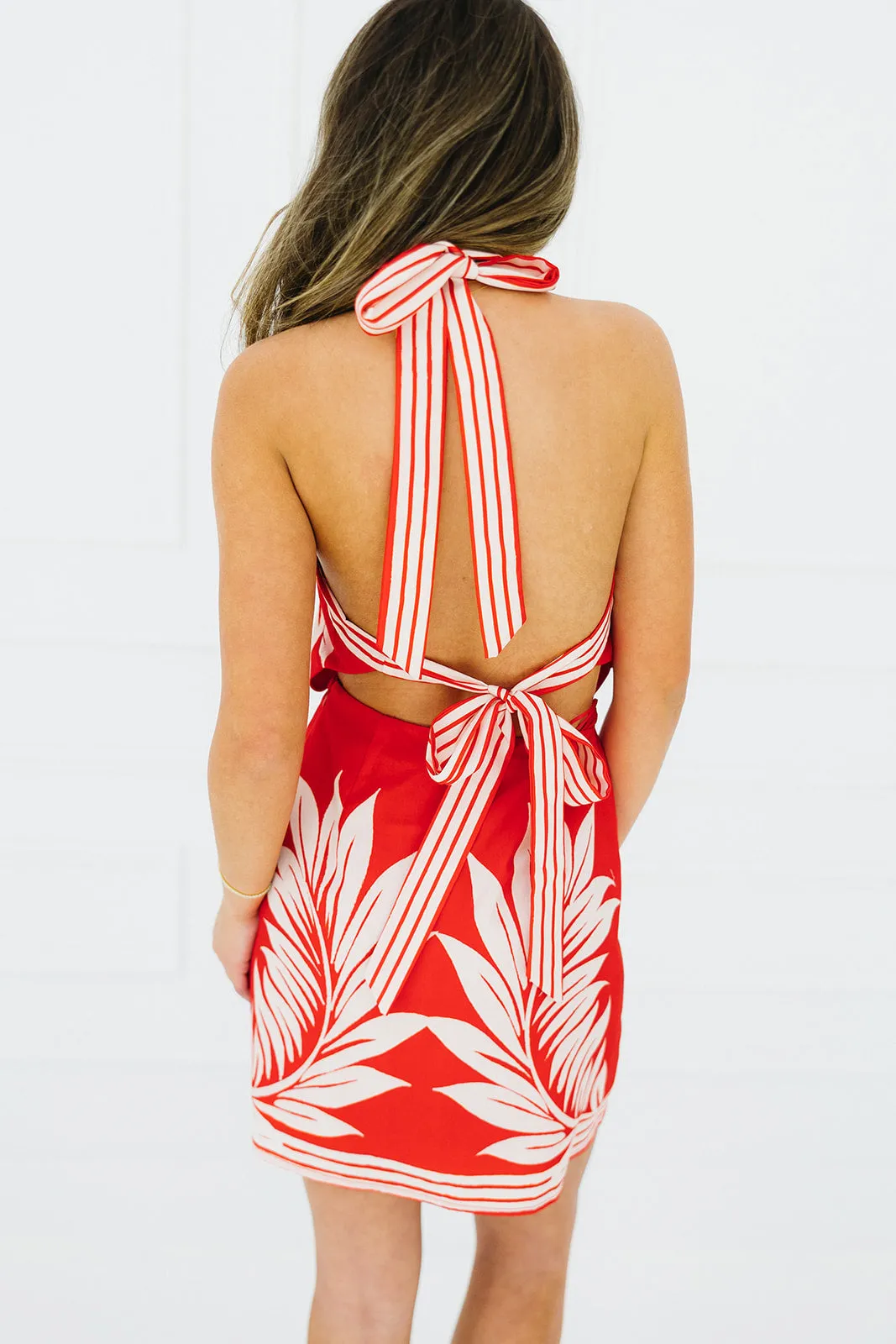 Estella Mini Dress - Tomato Red