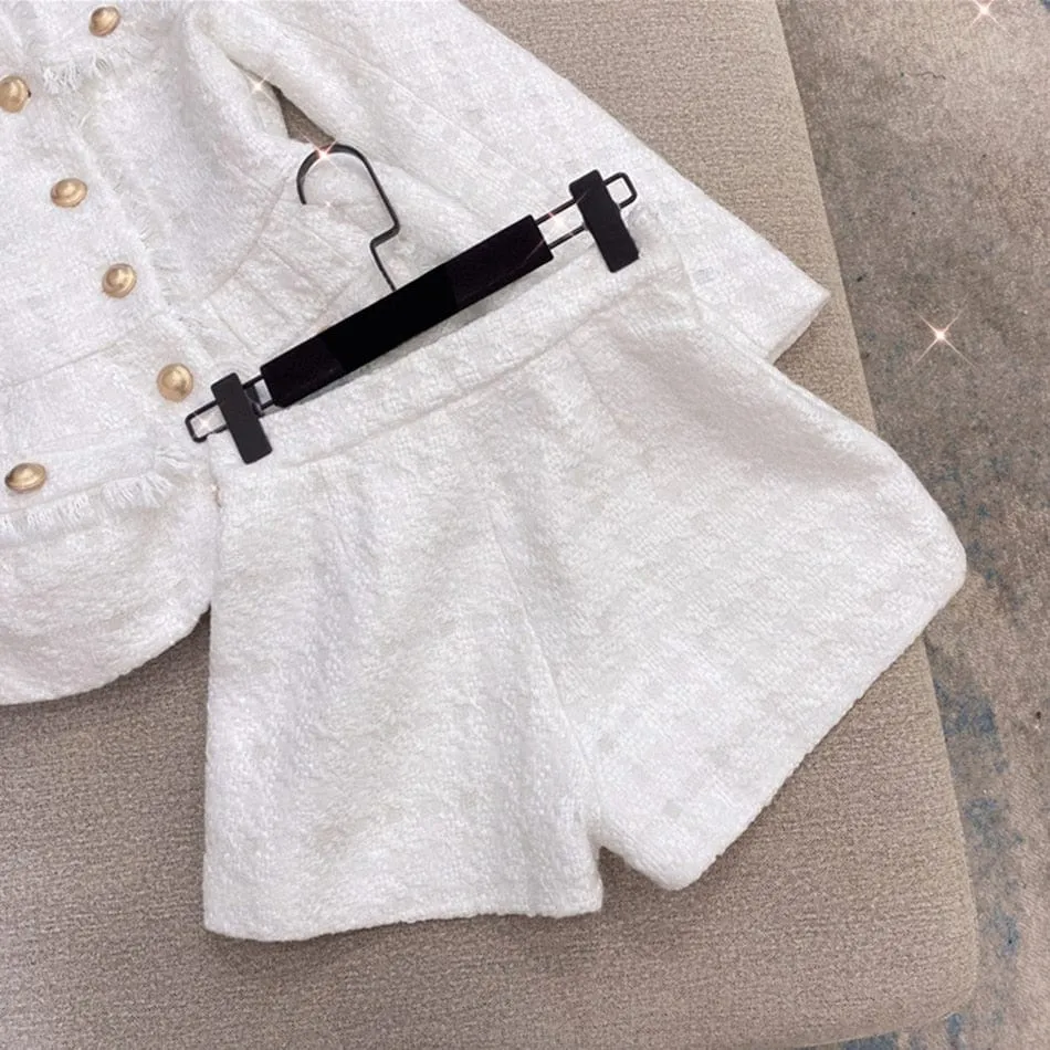 Exclusive Elegant Tweed Short Set