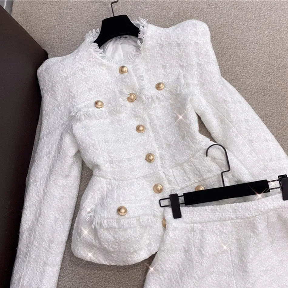 Exclusive Elegant Tweed Short Set