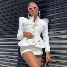 Exclusive Elegant Tweed Short Set