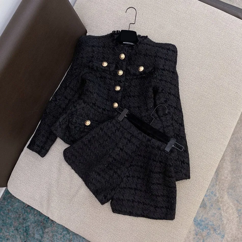 Exclusive Elegant Tweed Short Set
