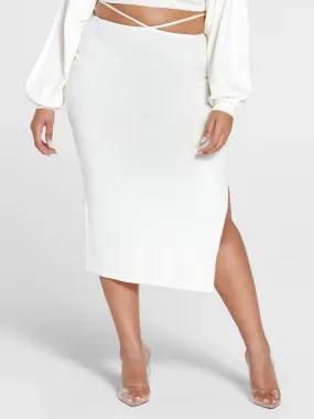 Fashion To Figure - Brigitte Ribbed Knit Cutout Midi Skirt