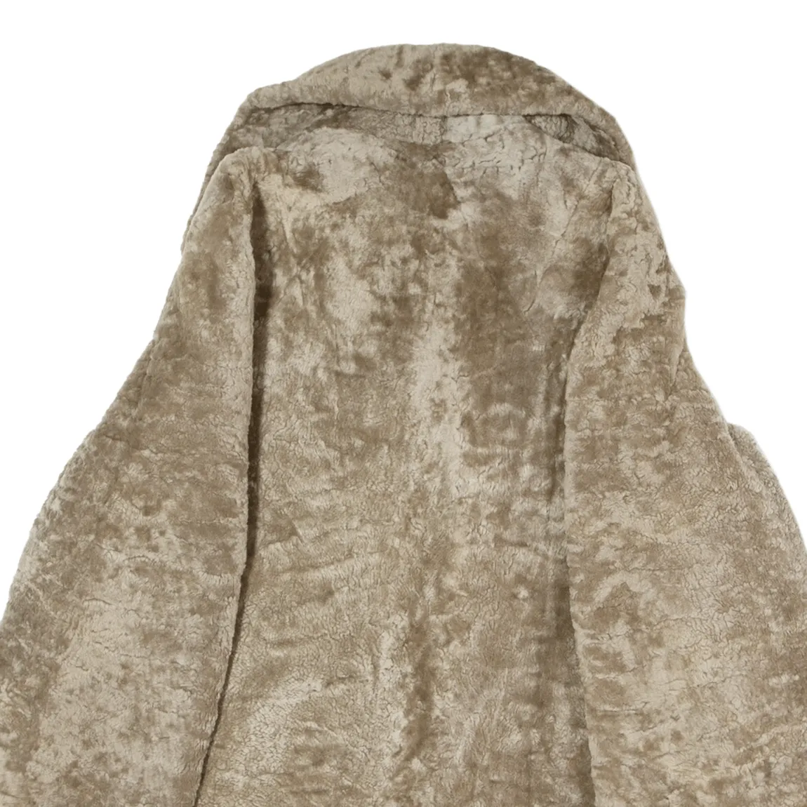 Faux Fur Hook Closure Womens Overcoat Coat Beige L