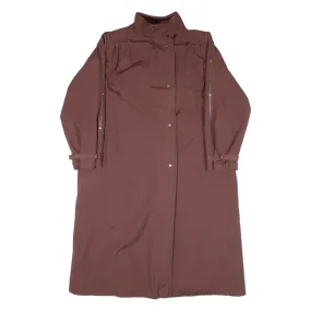 Fleece Lined Womens Overcoat Coat Maroon M