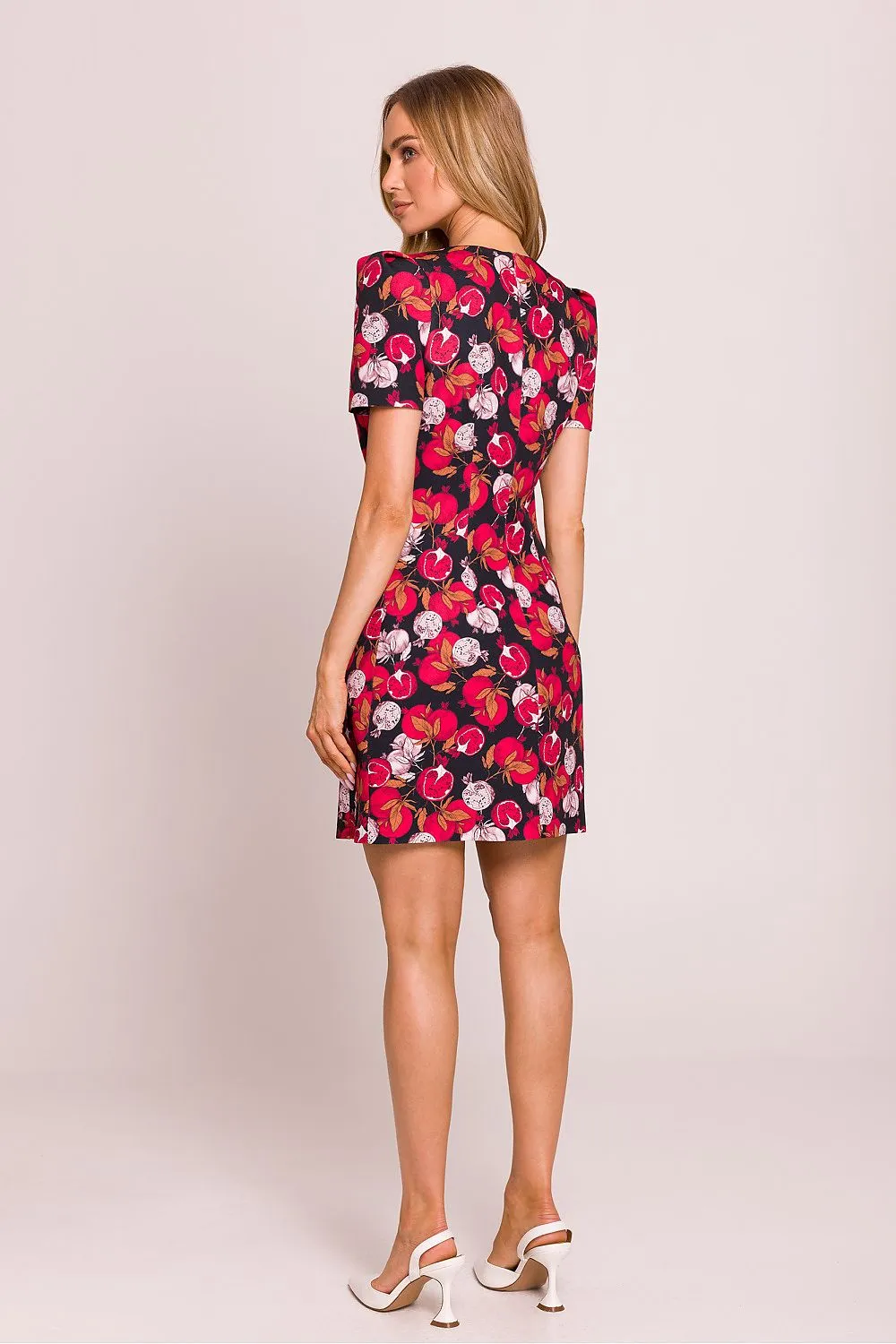 Floral print short puffed sleeves daydress