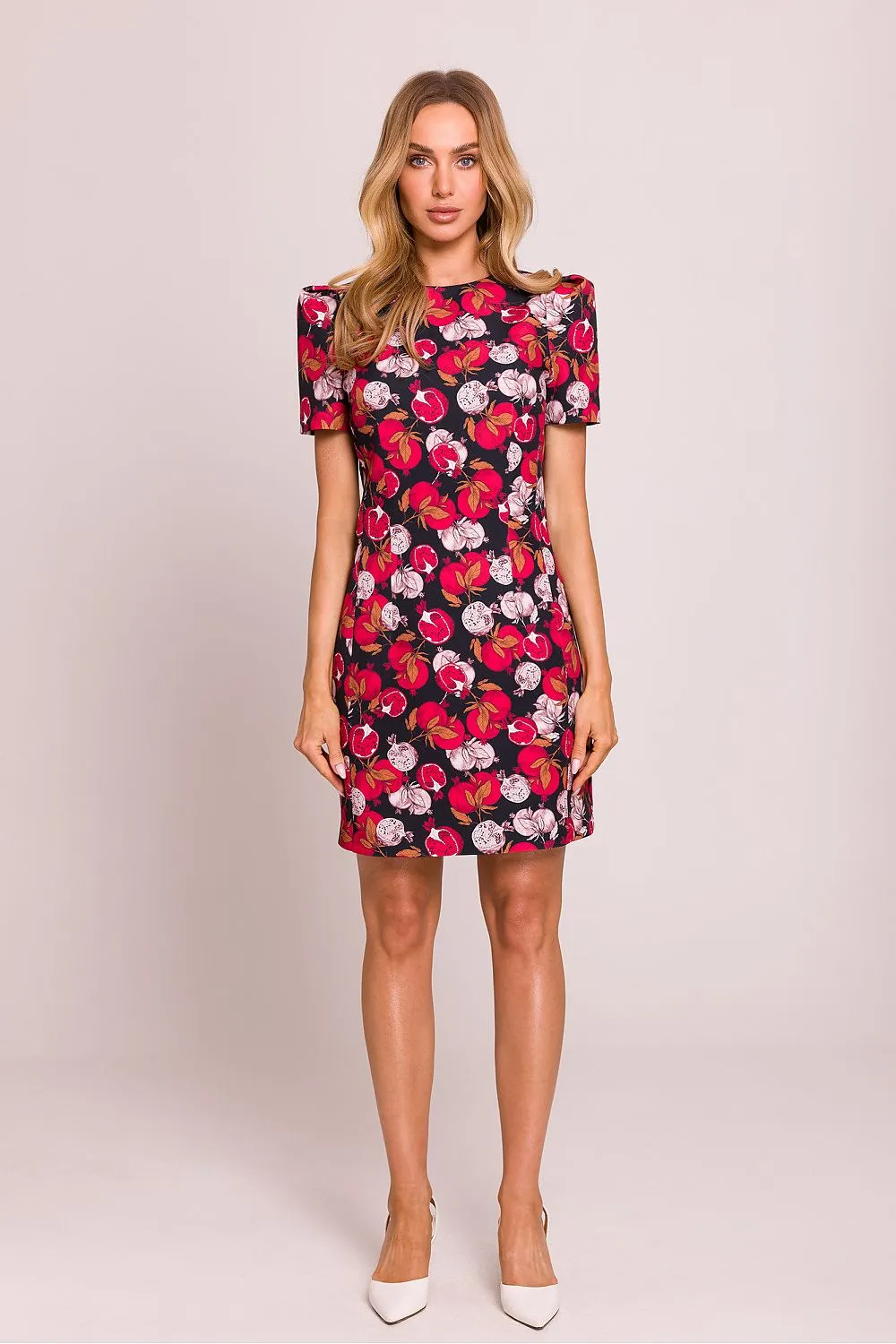 Floral print short puffed sleeves daydress