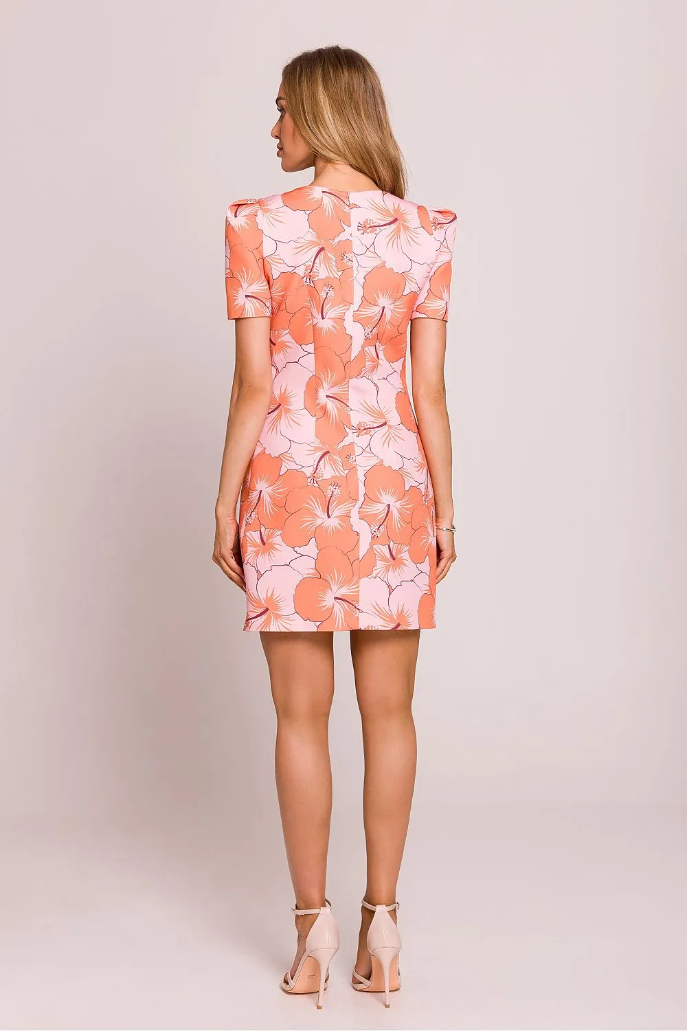 Floral print short puffed sleeves daydress