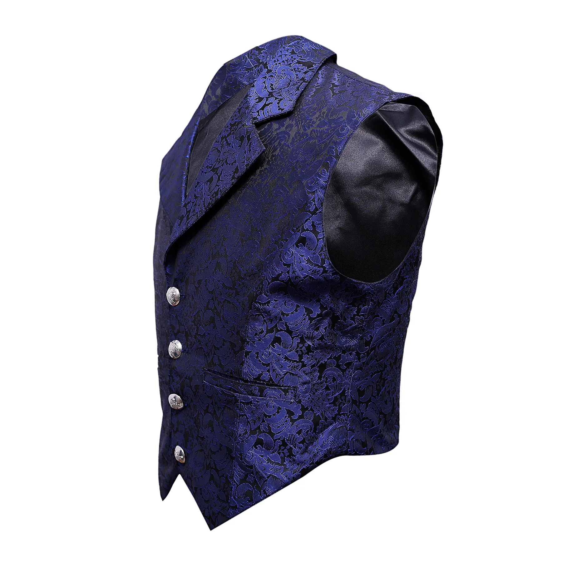 Gabigol Blue Brocade Waist Coat