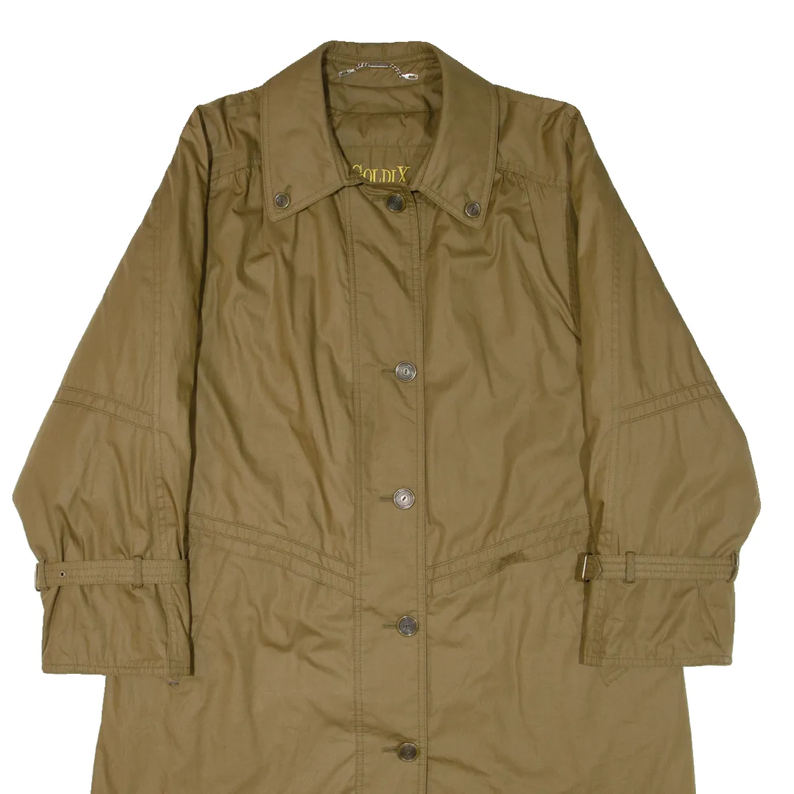 GOLDIX Quilted Lined Womens Overcoat Coat Green S