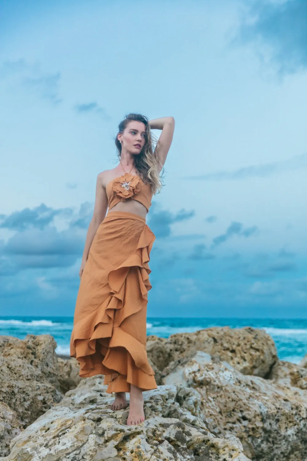 Golestan Ruffle Skirt - Canary