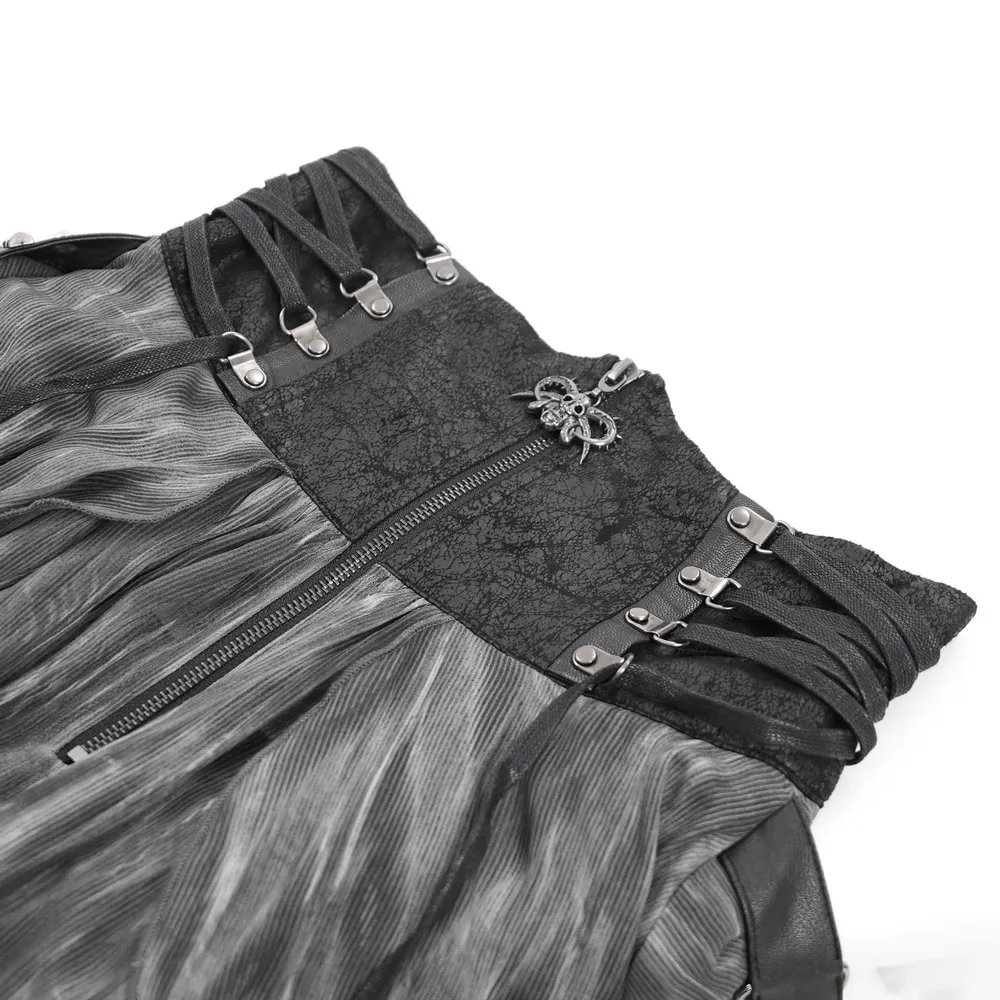 Gothic Steampunk Layered Corset Skirt with Lace