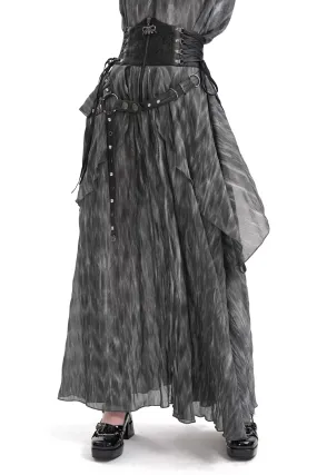Gothic Steampunk Layered Corset Skirt with Lace