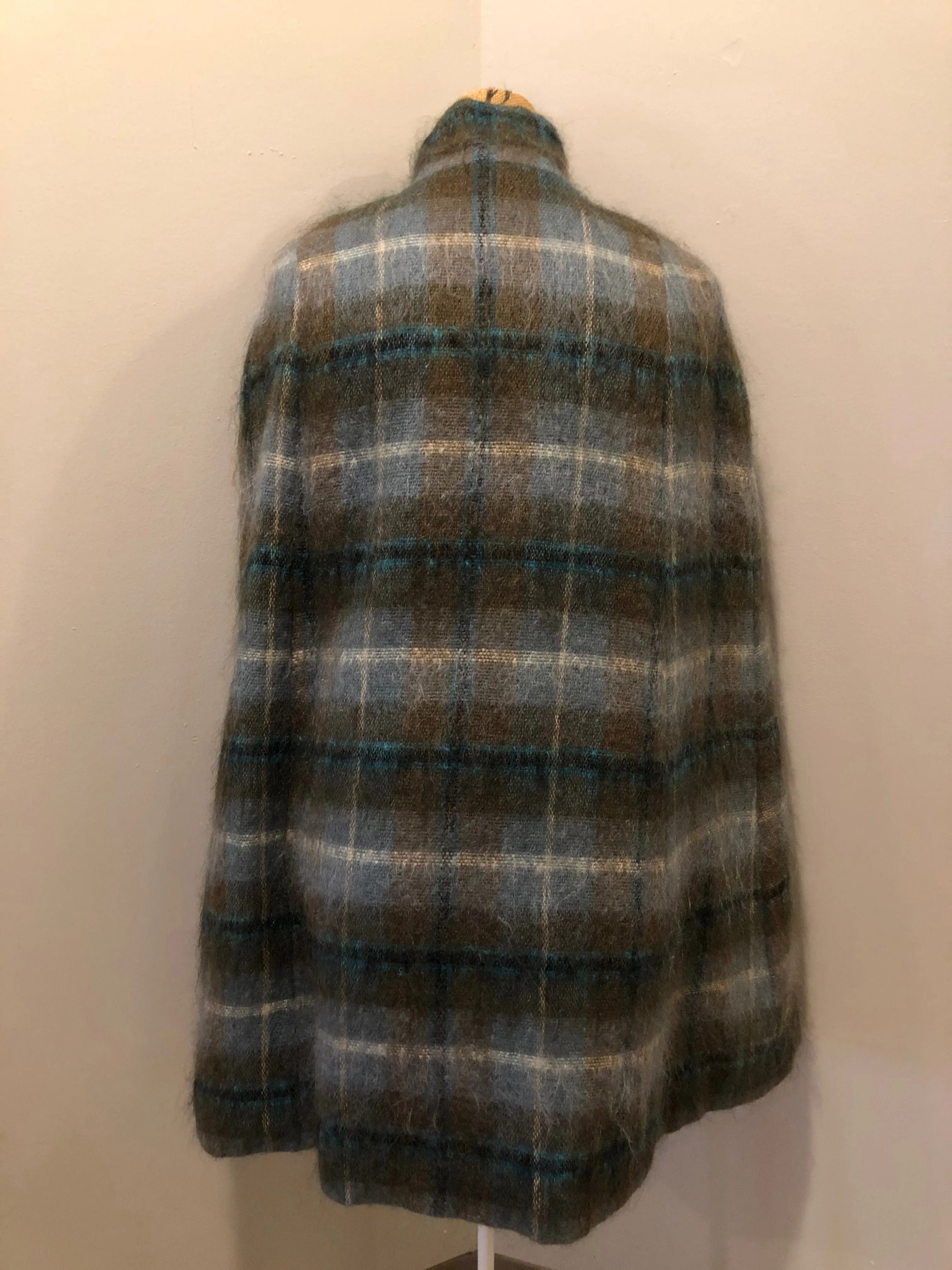 Green Plaid Mohair Cape