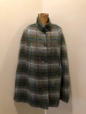 Green Plaid Mohair Cape