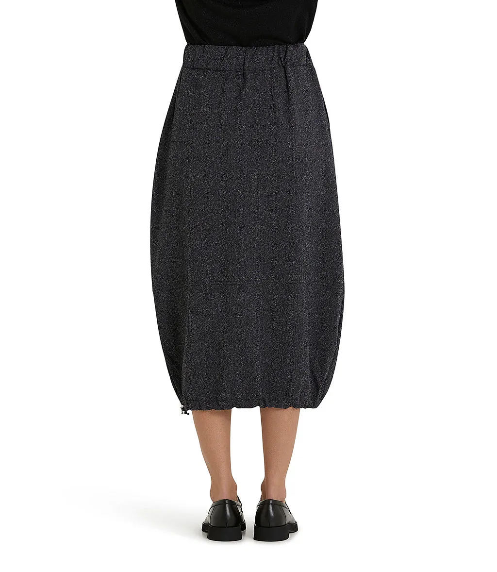 Grey midi drawstring skirt