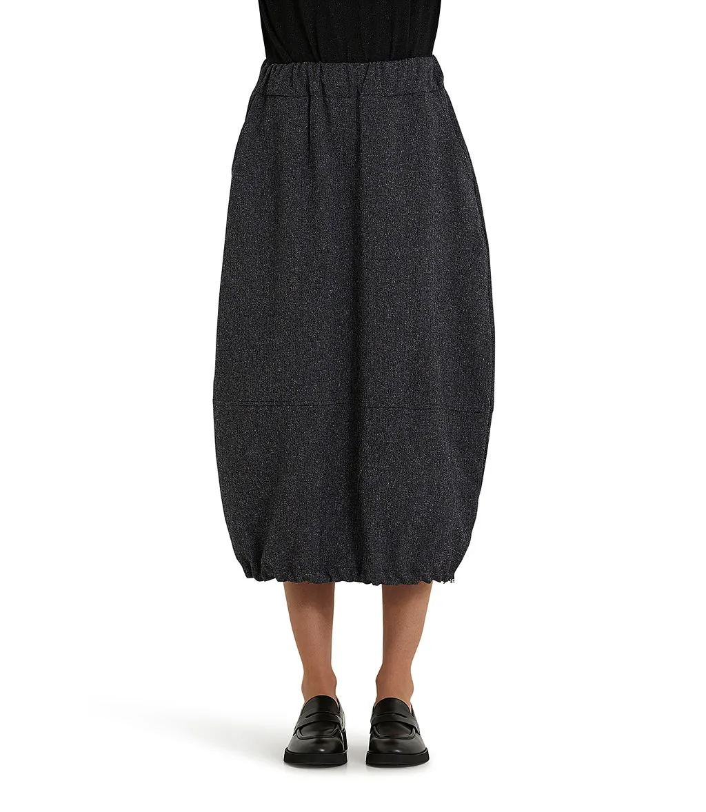 Grey midi drawstring skirt