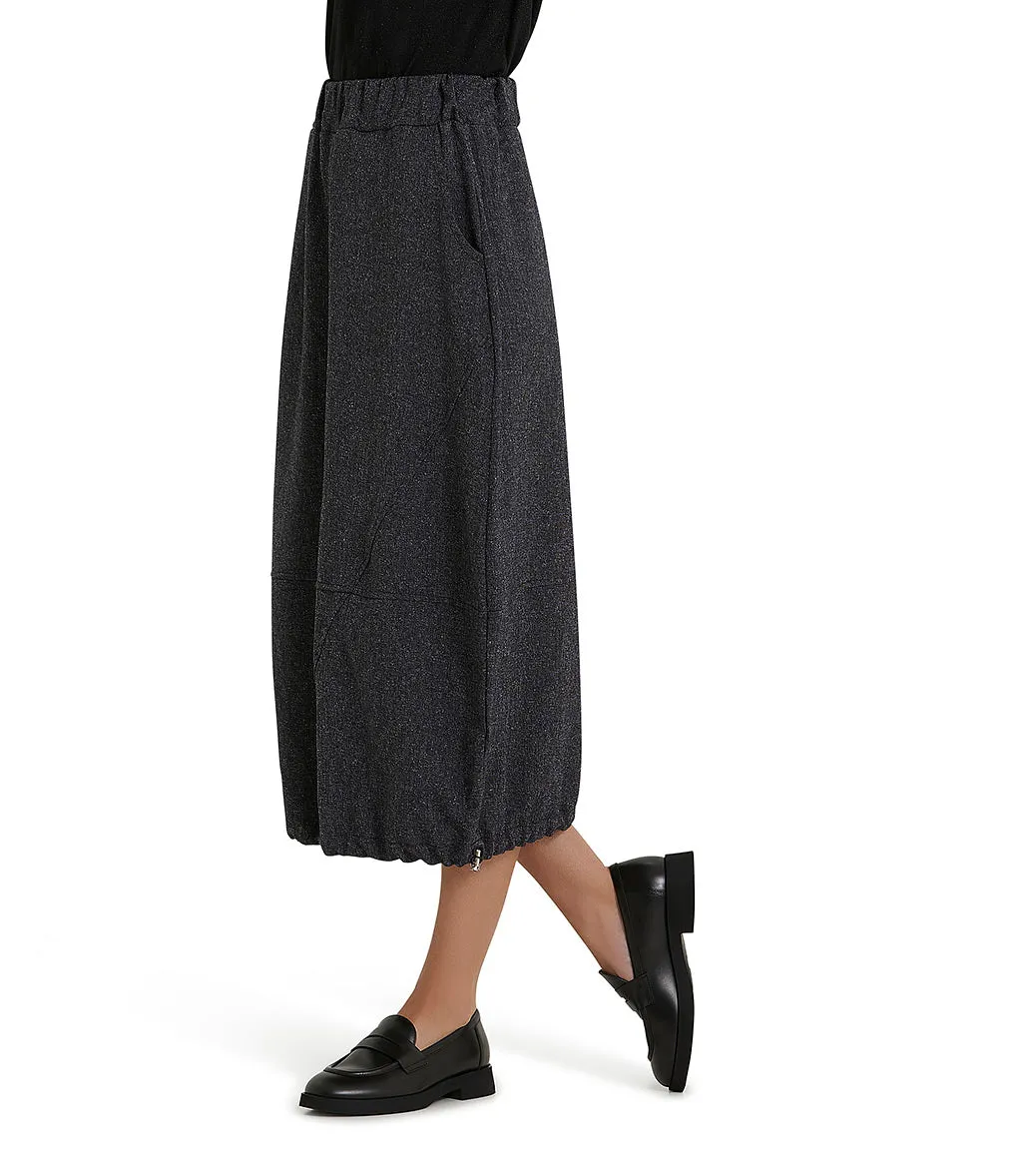 Grey midi drawstring skirt