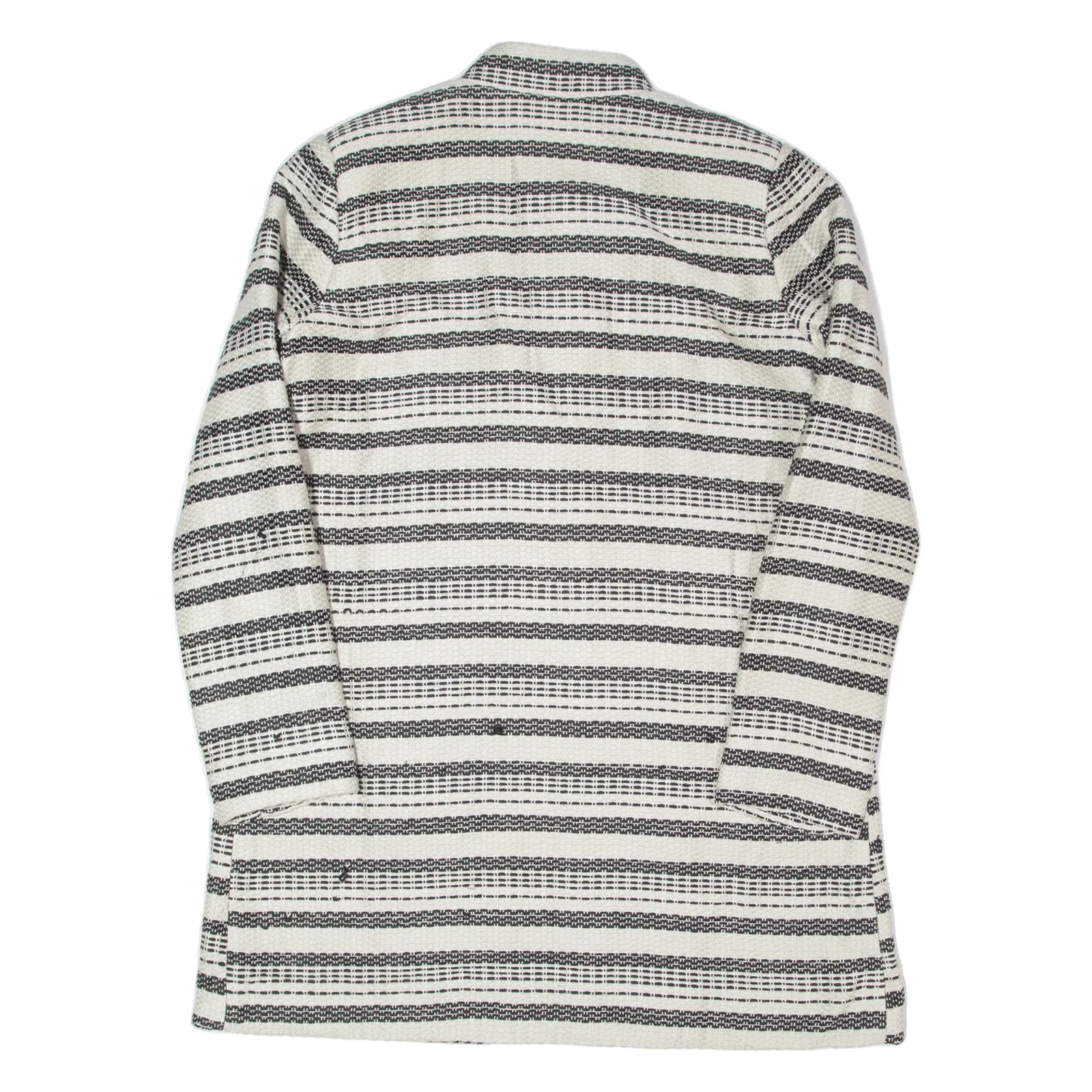 H&M Womens Overcoat Jacket Cream Striped M