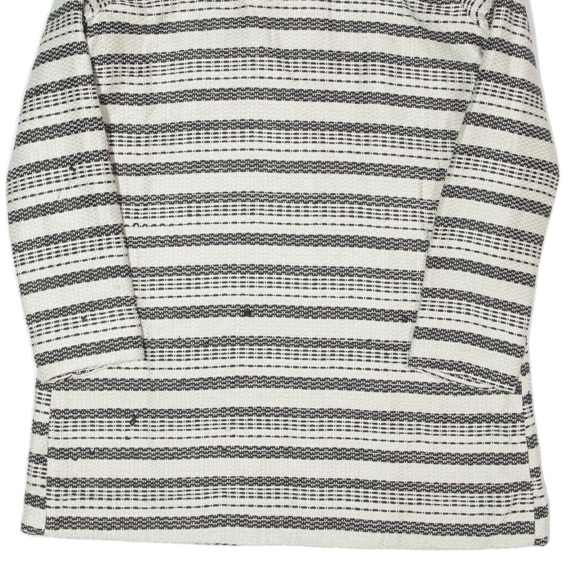 H&M Womens Overcoat Jacket Cream Striped M