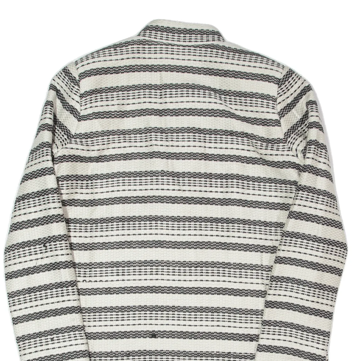 H&M Womens Overcoat Jacket Cream Striped M