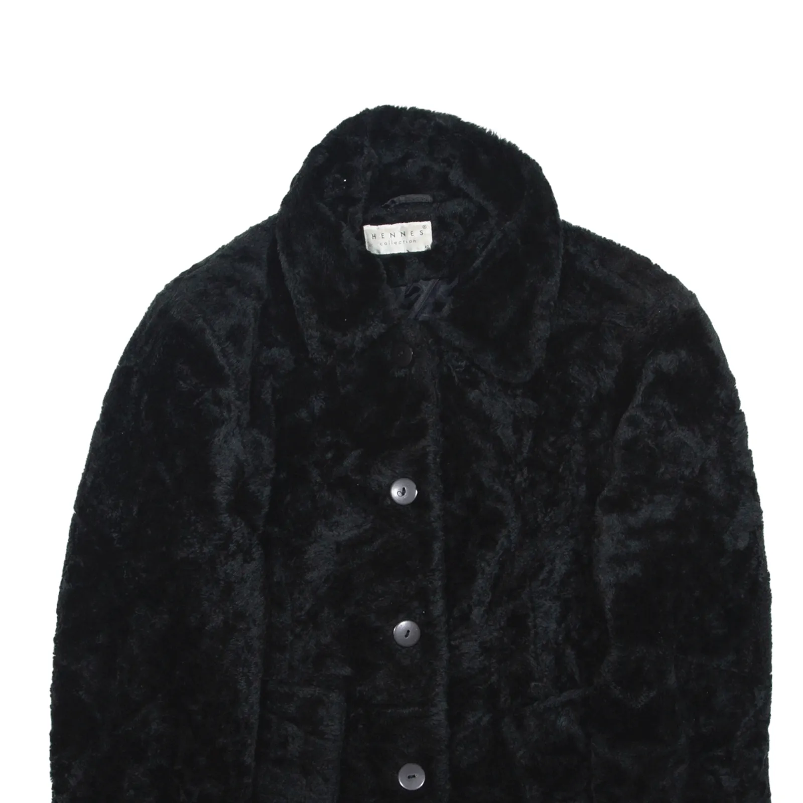HENNES Overcoat Jacket Black 90s Womens S
