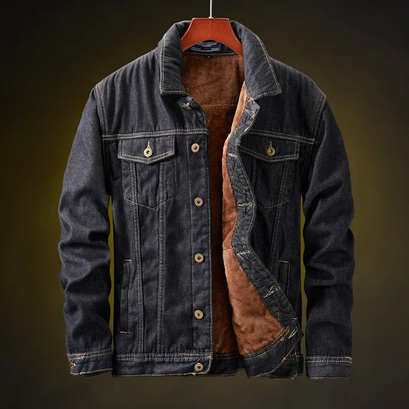 Heren Cowboy Denim Jas met Fleece