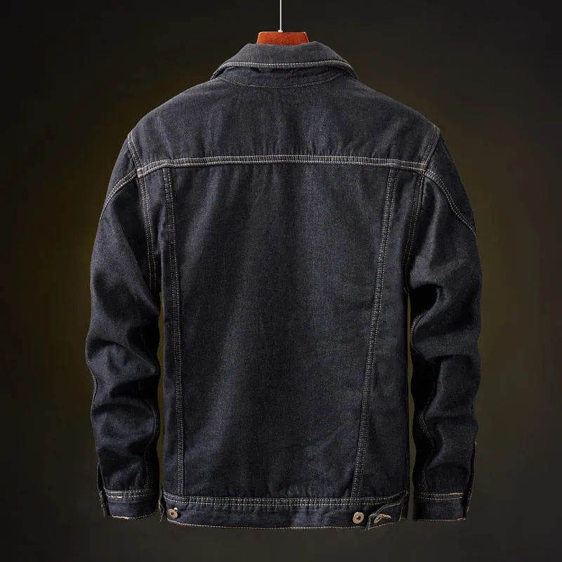 Heren Cowboy Denim Jas met Fleece